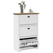Scarpiera BODO Bianca e Marrone 80x35x118 cm