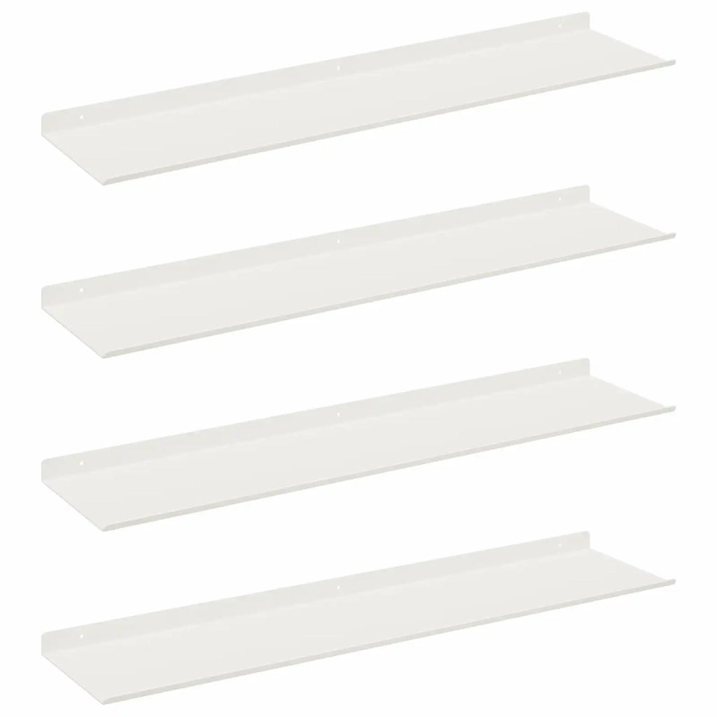 Mensola sospesa 4 pcs Bianco 80 x 18 x 2,5 cm Acciaio