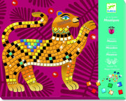 Mosaico,Nel cuore della giungla,,tavole da decorare con quadratini in gommapiuma,Djeco,eta 7-12