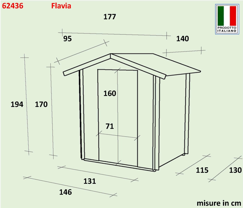 Casetta Bh16 Flavia 146X130 Cm Psf Pefc