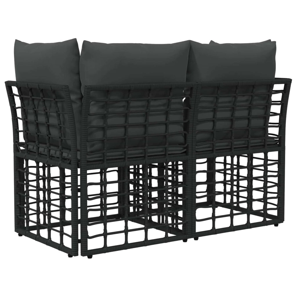 Loveseat da esterno 2 pz Nero e Grigio scuro polyrattan CFW2738645