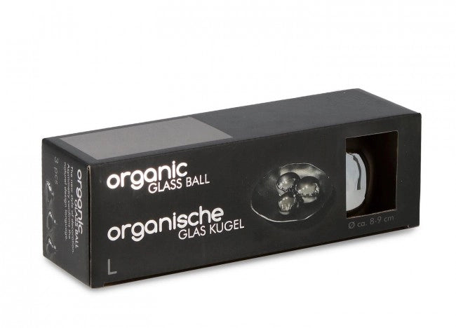 Confezione da 3 pendagli vetro Organic champagne D80 assortiti
