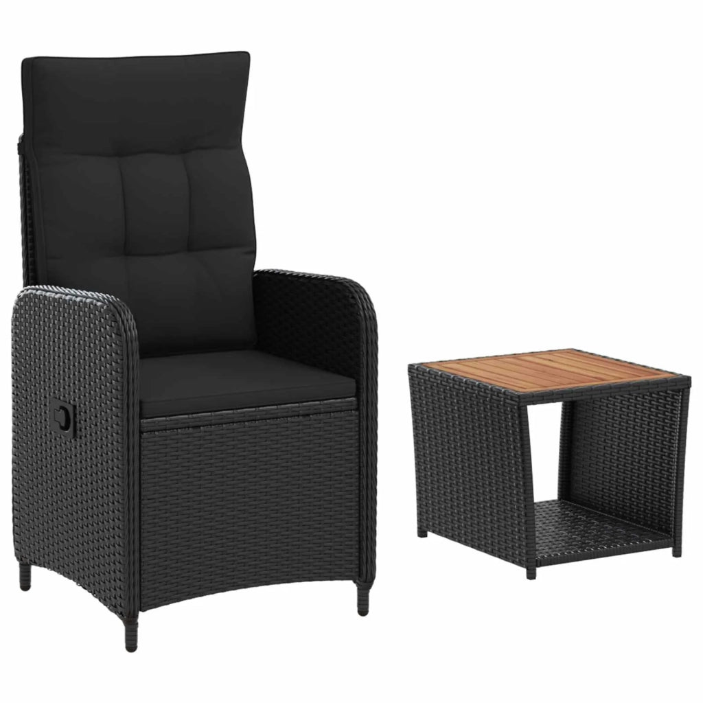 Set Lounge da Giardino 2 pz Nero 3422346
