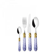 CRISTALLO Ghiera Dorata, Posate Set 24 Pz, Scatola Wengè, Casa