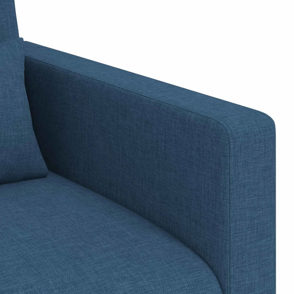 Divano 2 pcs Blu 198 x 78 x 80 cm Tessuto