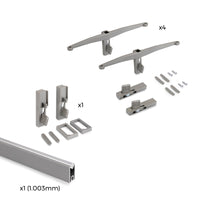 Kit Supporti per Mensole e Appendiabiti in Legno e Alluminio Emuca Zero Grigio Pietra