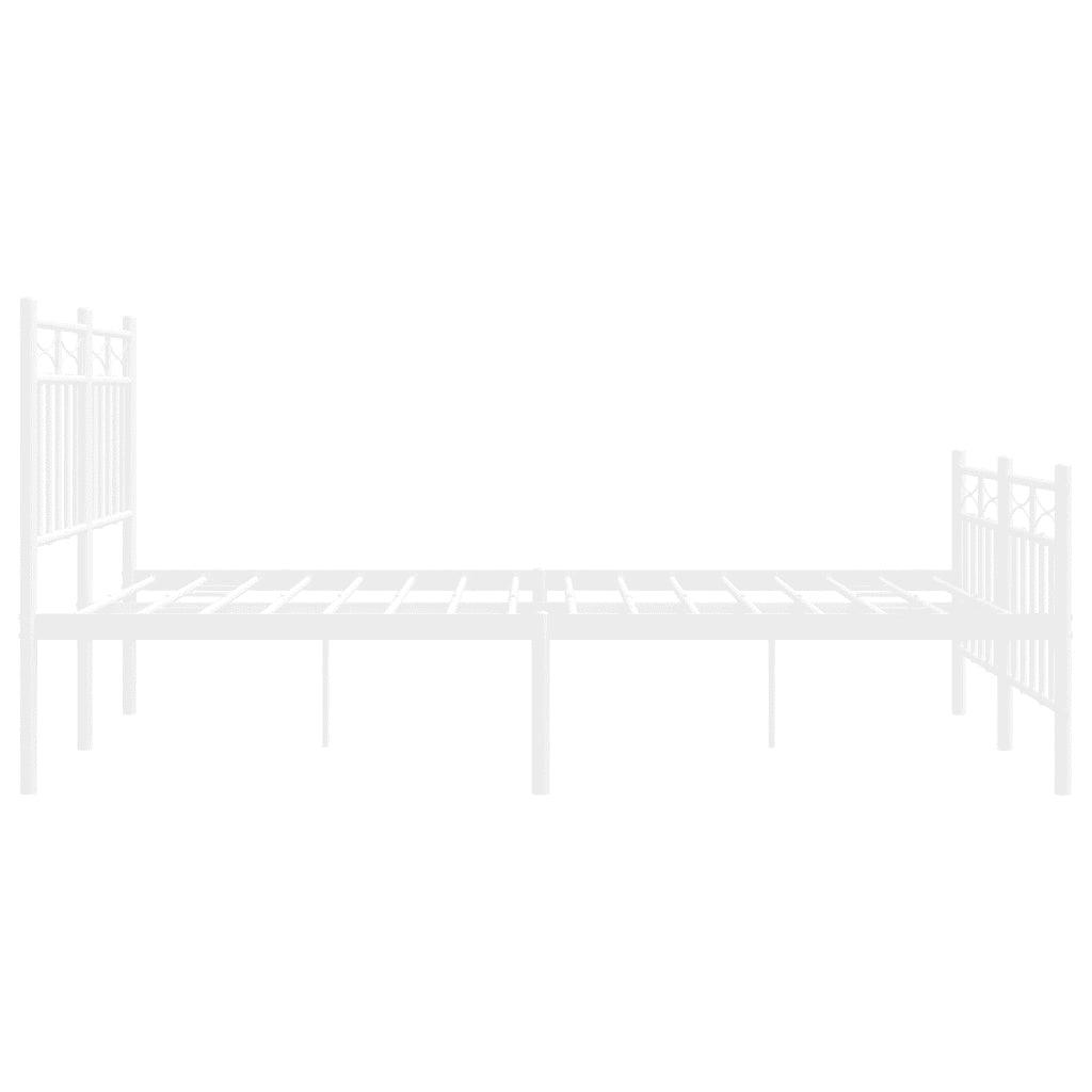 Giroletto con Testiera e Pediera-Struttura Letto Metallo Bianco 120x200 cm 976796