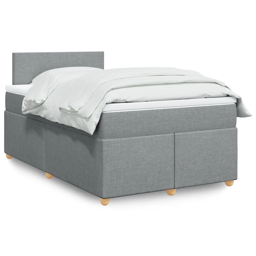 Giroletto a Molle con Materasso Grigio Chiaro 120x190cm Tessuto