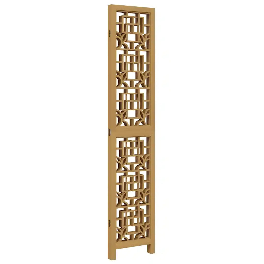 Divisorio Ambienti | Divider per stanze | Paravento 4 Pannelli Marrone Legno Massello Paulownia