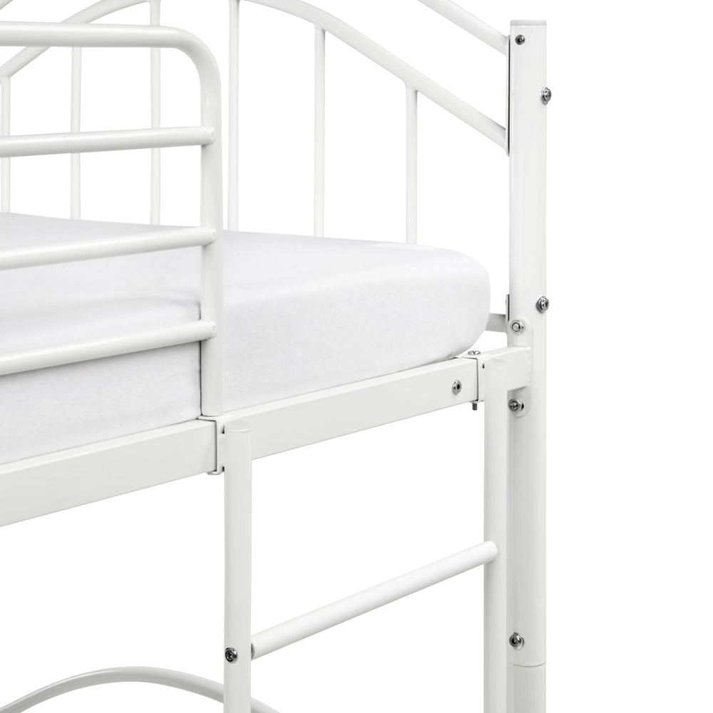 Letto a castello per bambini Camera dei bambini letto alto bianco struttura in ferro 90 x 200 cm