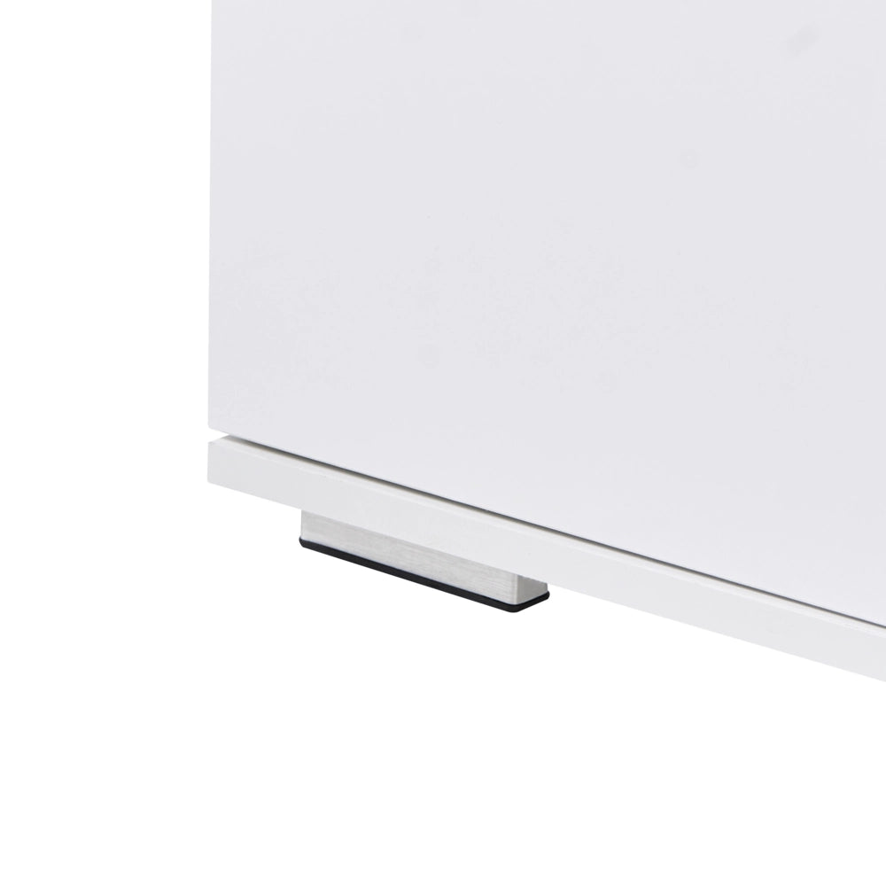Mobile TV moderno con ante e sistema di gestione dei cavi MDF Gambe in metallo Bianco stile moderno