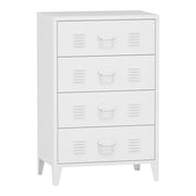 Elegante cassettiera pratica cassettiera in metallo hämeenlinna con 4 cassetti in acciaio 92 x 80 x 40 cm bianco 03_0006838