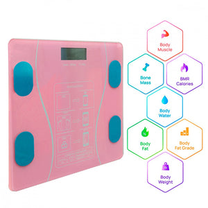 Bilancia Pesapersone Digitale Max 180 Kg in Vetro con App Bluetooth Rosa