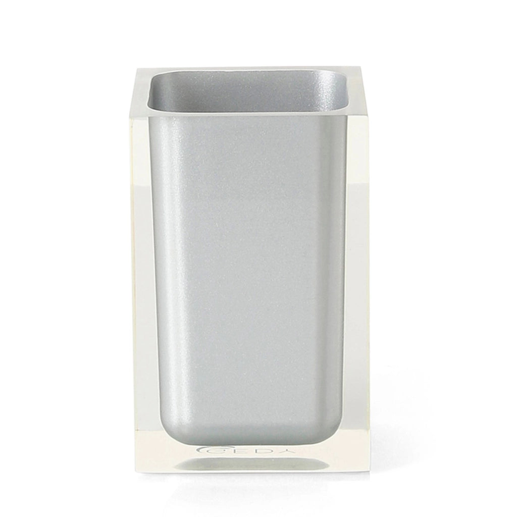 Portaspazzolini d'appoggio in resina RA98 Gedy serie RAINBOW Argento