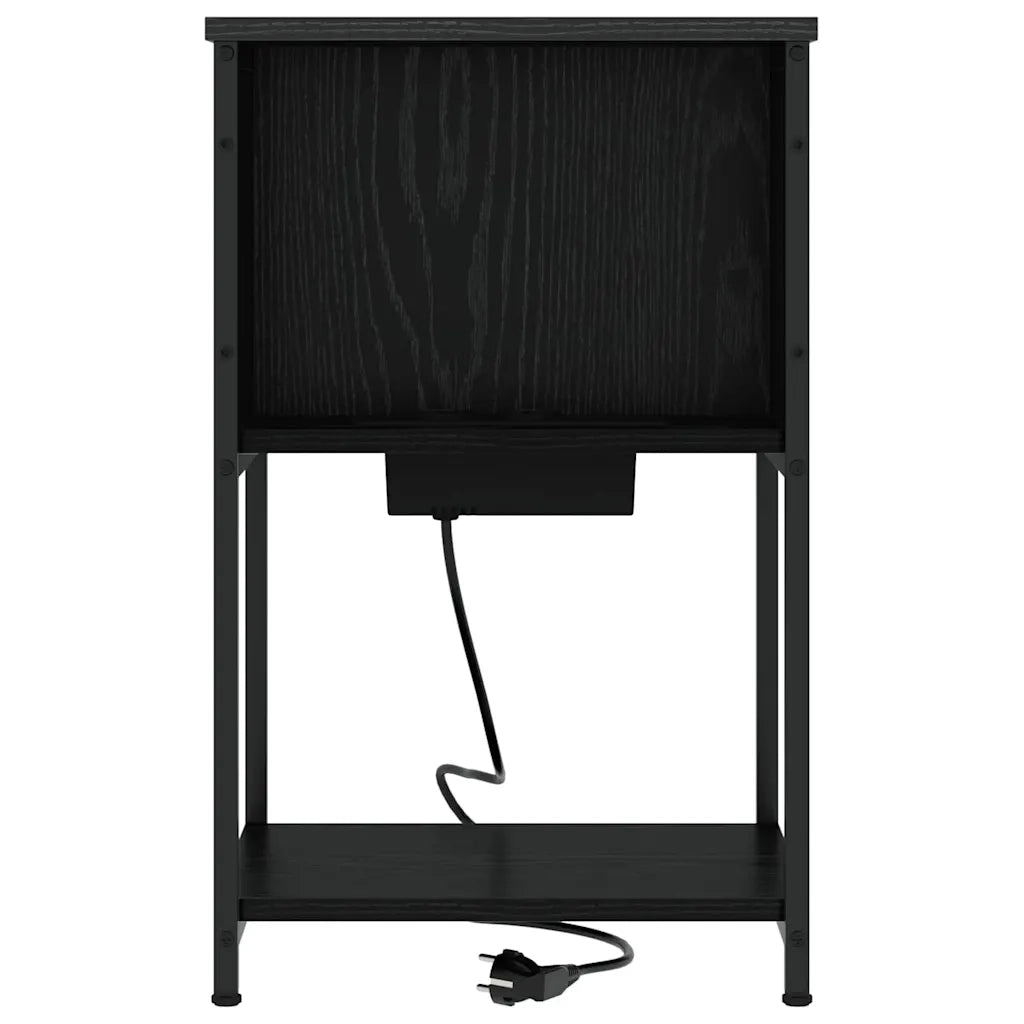 vidaXL Armadio da Notte 2 pcs Rovere nero 38 x 31 x 61 cm