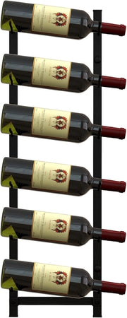 Portabottiglie Vino da Parete, Cantinetta Vino da Parete, Porta Bottiglie di Vino da Parete in Metallo per Cucina, Sala da Pranzo, Cantina, Bar, per 6 Bottiglie