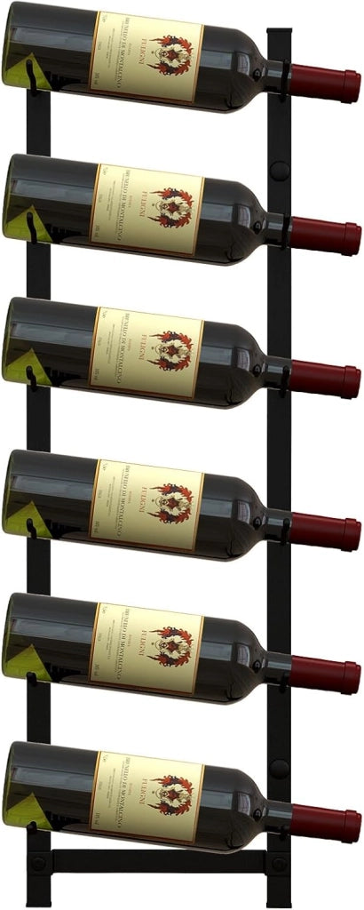 Portabottiglie Vino da Parete, Cantinetta Vino da Parete, Porta Bottiglie di Vino da Parete in Metallo per Cucina, Sala da Pranzo, Cantina, Bar, per 6 Bottiglie