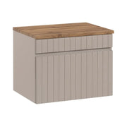 Set bagno ICON: mobile sottolavabo 60cm cachemire + piano per lavabo effetto legno