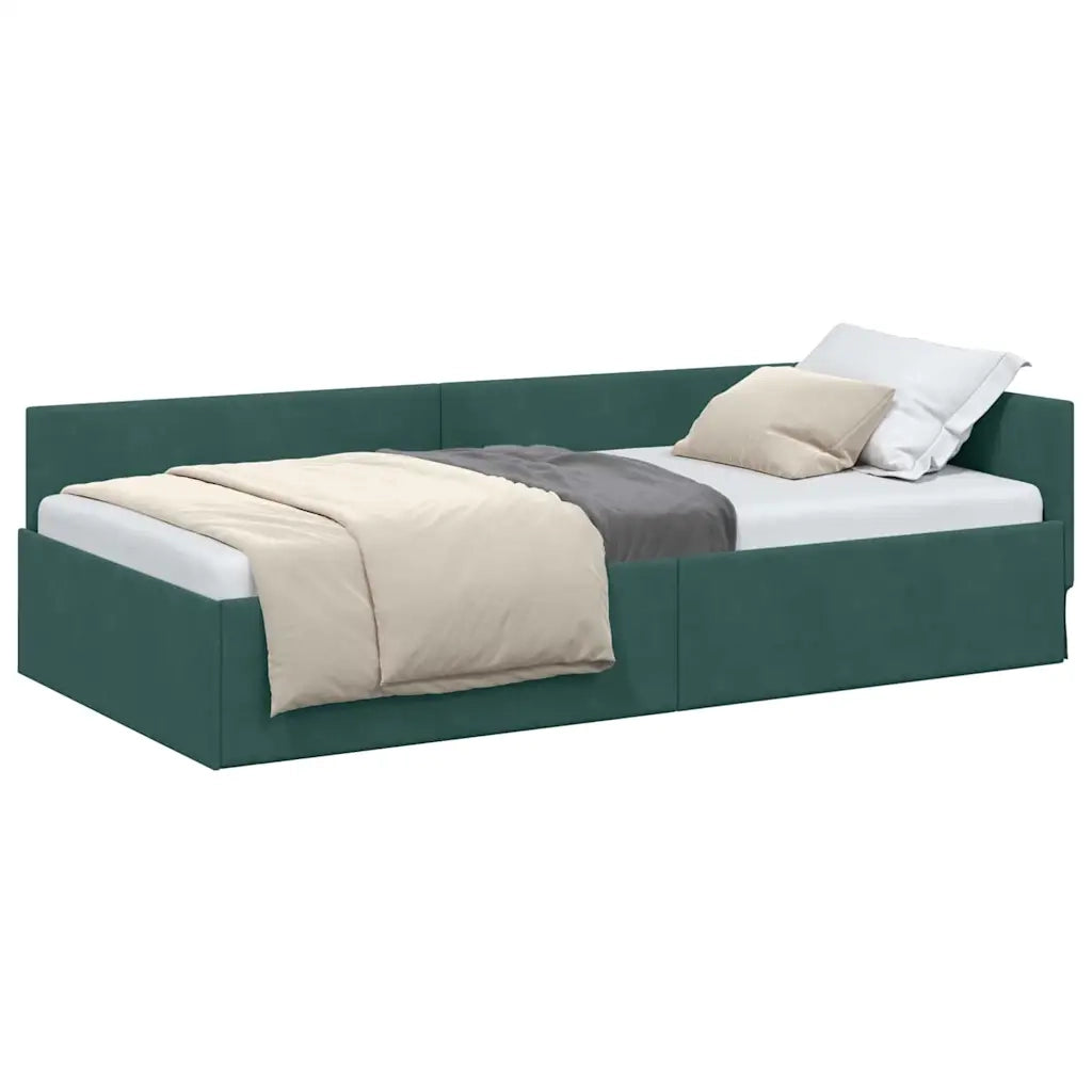 vidaXL Cornice del letto ad angolo Altro Verde scuro 80 x 200 cm