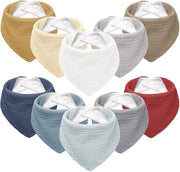 Set di fasce per bambini con applicazioni ad aggancio, mussola per bambini maschi e femmine, fasce per bambini con cappuccio regolabile, 10 pezzi (grigio blu)