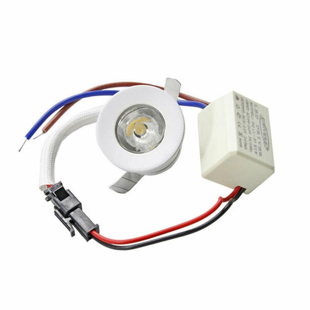 Trade Shop - Faretto Led Incasso 1 W Bordo Bianco Mini Punto Luce 6500k 3000k 4000k Blu - -blu      -