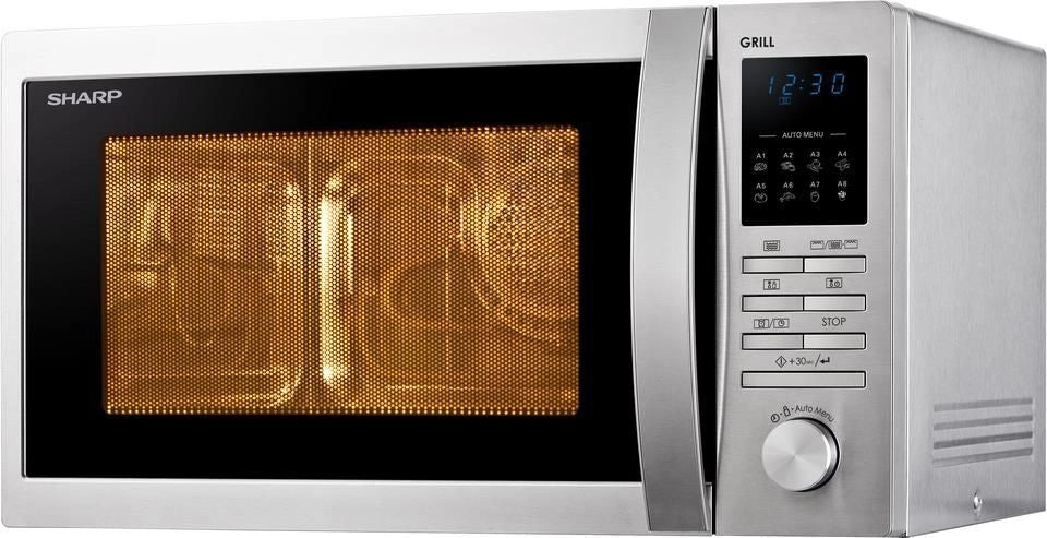 Sharp Home Appliances R-722STWE Superficie piana 25 L 900 W Acciaio inossidabile