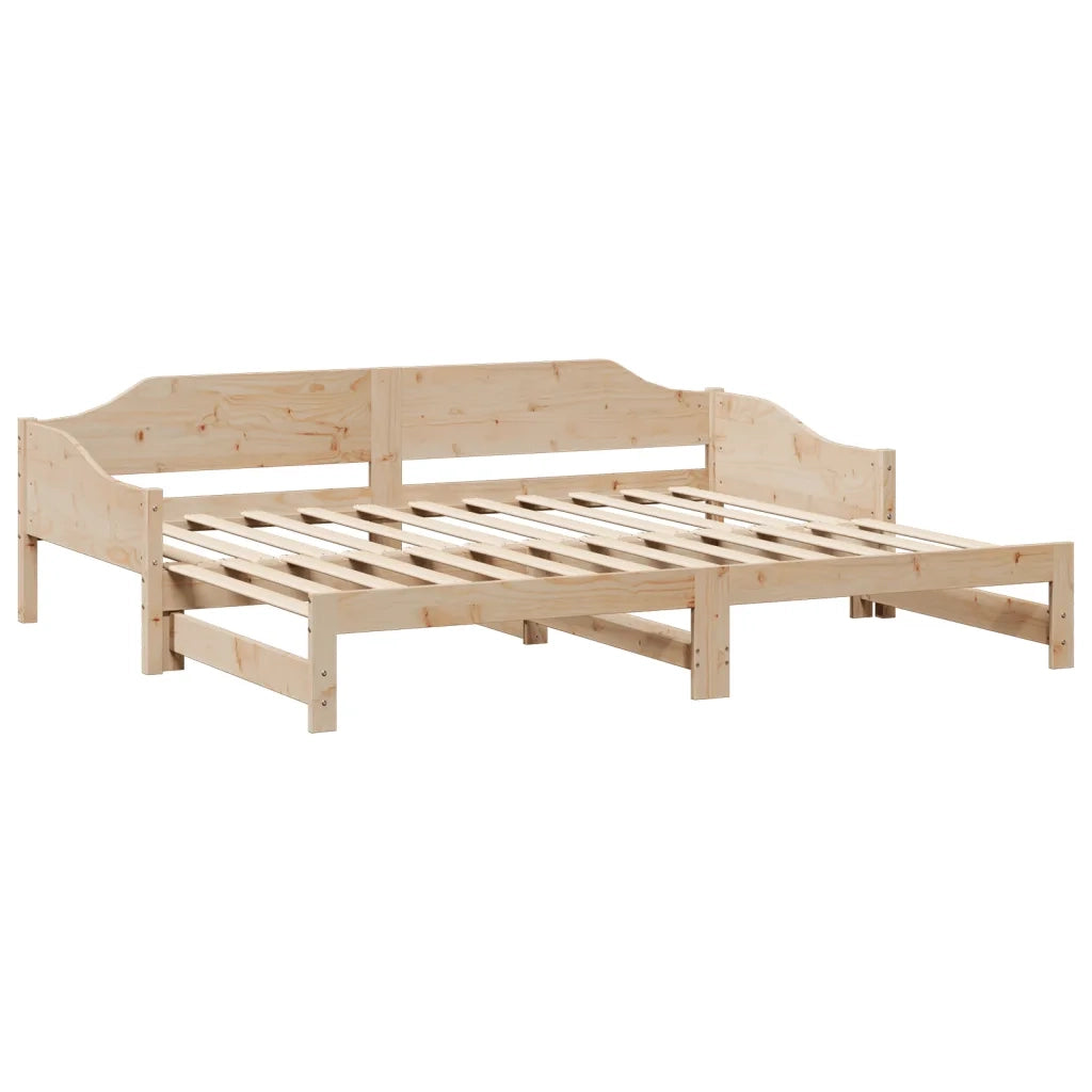 Divano Letto con Letto Estraibile 80x200cm Legno Massello Pino 850902