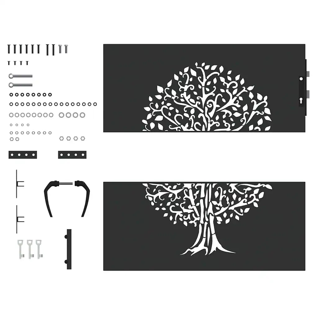 Cancello da giardino con blocco Nero 85 x 100 cm 42015859