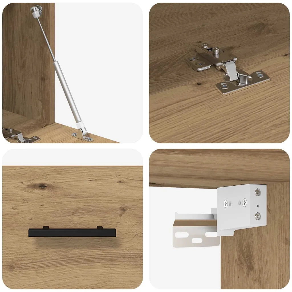Armadietto a Muro | Mobile a Parete rovere artigianale 100 x 36.5 x 35 cm