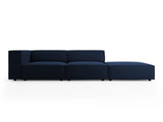 Cosmopolitan Design - Divano destro "Arendal" 4 posti in velluto blu reale 