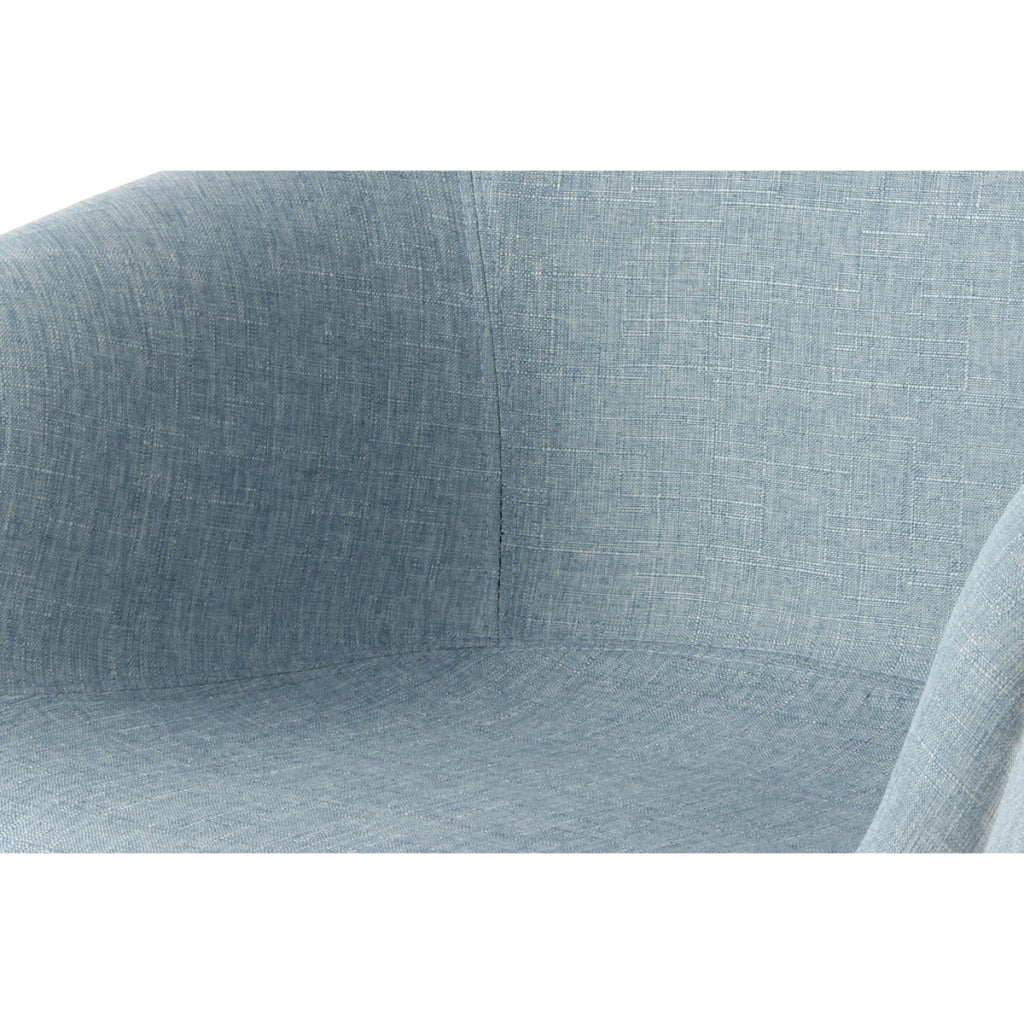 Set di 2 sedie da pranzo Winston in tessuto blu con gambe in faggio