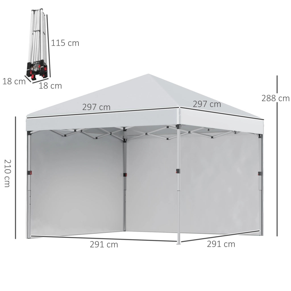 Gazebo da giardino pieghevole ¨C zephmum ¨C 2 paroi laterali, protezione UV