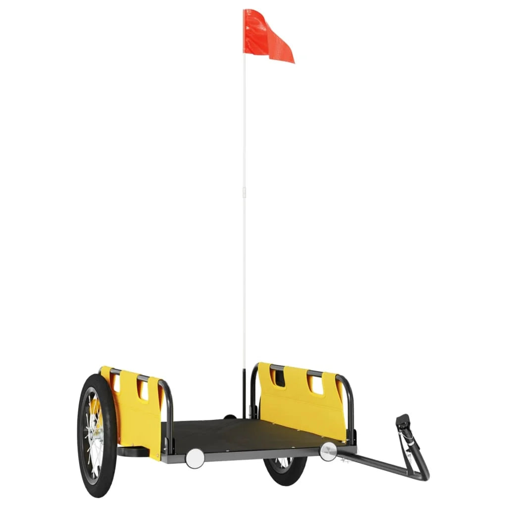 Rimorchio per bicicletta carrello tessuto Oxford ferro giallo 02_0044192