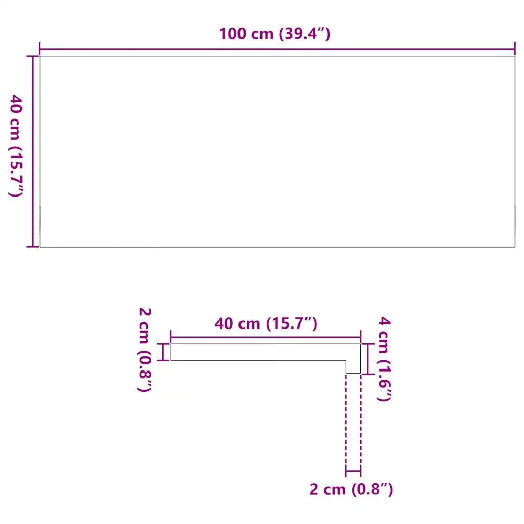 Davanzali 2 pz Marrone Chiaro 100x40x2 cm Legno Massello Rovere 4009160