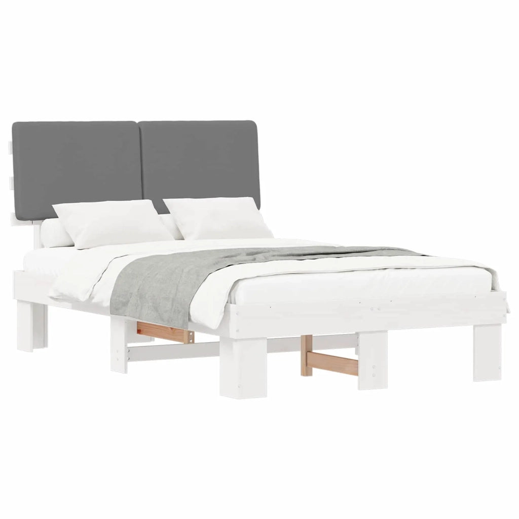 Letto con Testiera Rivestita Grigio chiaro 120 x 200 cm 877493