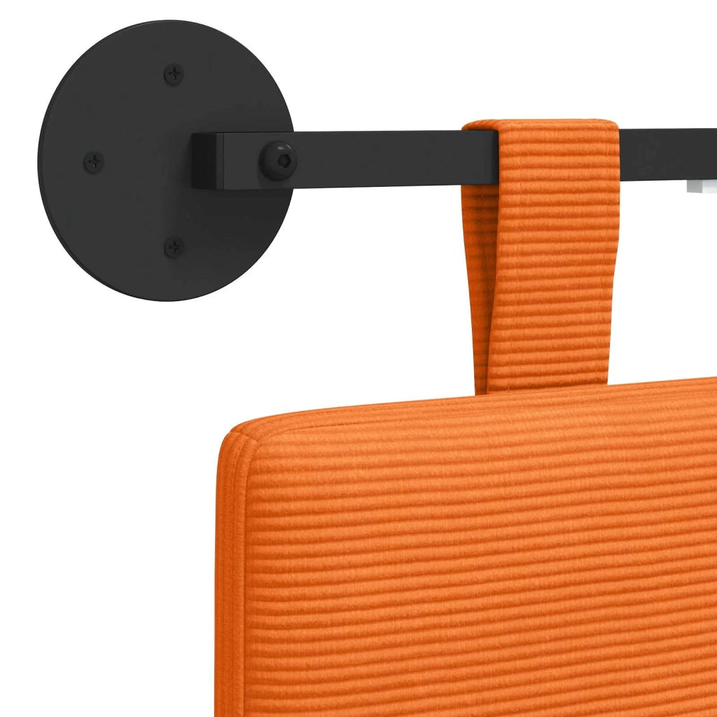 Testiera | Testata sospesa Con luce LED Arancione Tessuto in Cords