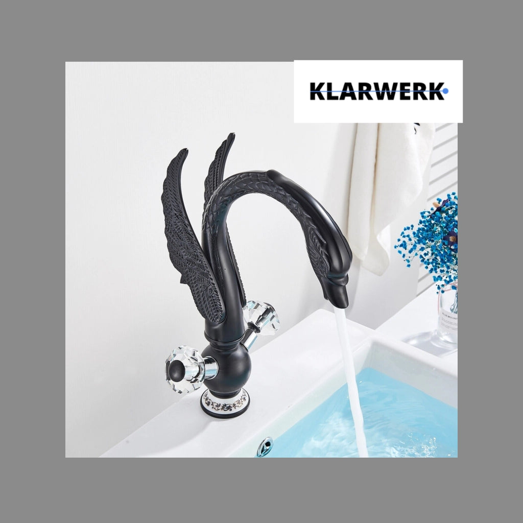 ADRIAN | Rubinetto da bagno grande design in acciaio inossidabile cigno|per lavabo lussuoso nero alberghiera |miscelatore alto per lavabo independente