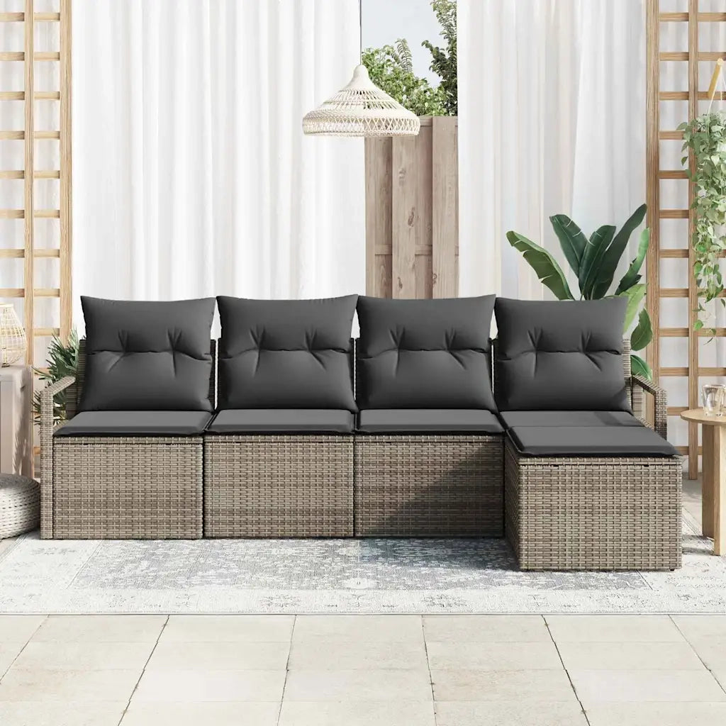 Set di divani 5 pcs Grigio polyrattan 3346339