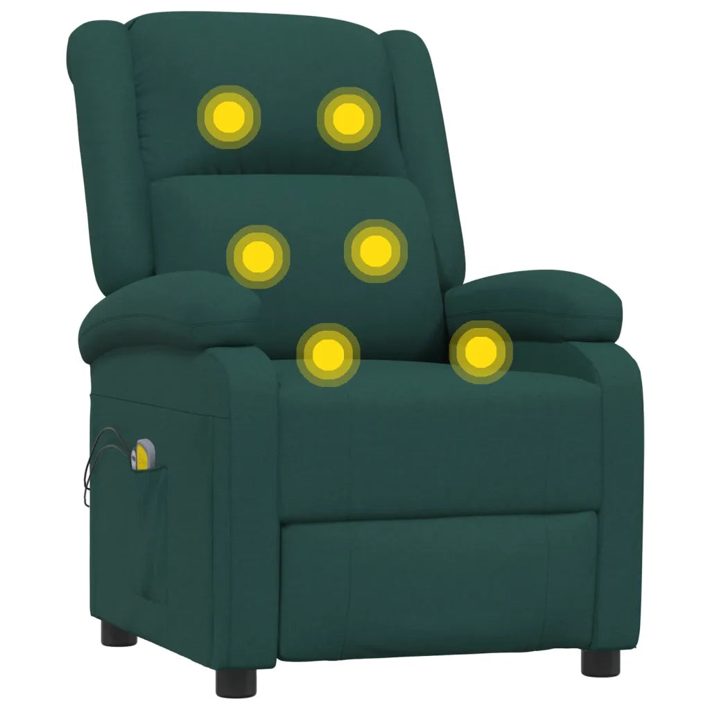 Poltrona Elettrica Massaggiante Verde Scuro in Tessuto cod mxl 42923