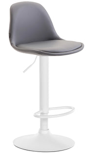Sgabello di design KIEL in similpelle bianco,grigio