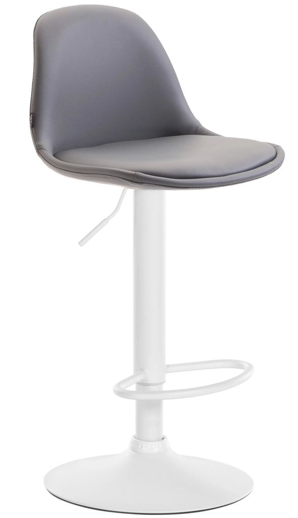 Sgabello di design KIEL in similpelle bianco,grigio
