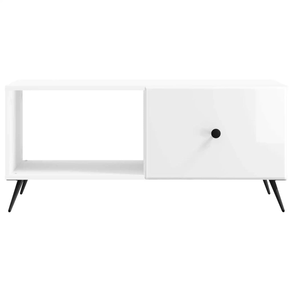 Tavolino da salotto Bianco Lucido 90 x 50 x 40 cm 895649