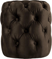 Pouf Drancy in velluto trapuntato marrone scuro,M