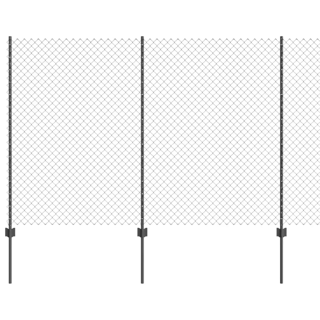 Recinzione a maglie con palo 10 x 1,5 m Grigio Rete 3336263