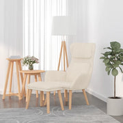 vidaXL Poltrona Relax con Poggiapiedi Bianco Crema in Velluto
