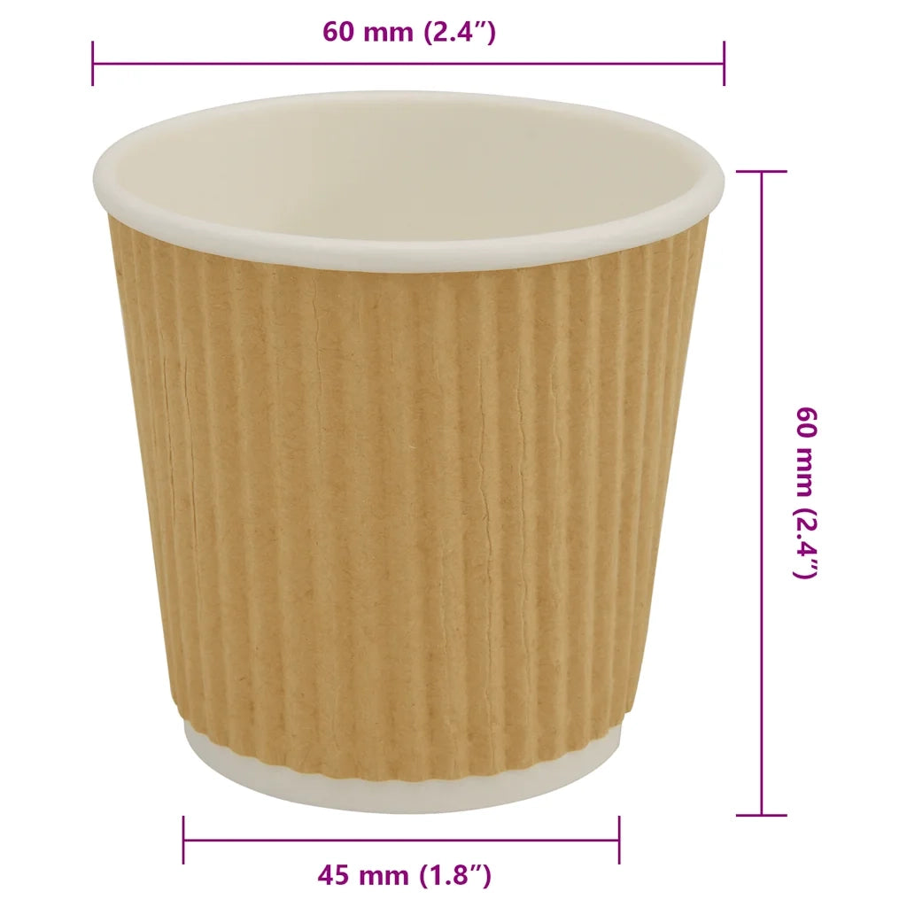 Bicchieri da Caffè in Carta 1000 pz 4oz 100ml Marrone 4102798