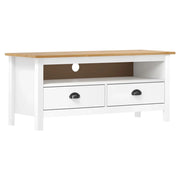 Mobile TV multimediale scaffale TV credenza TV sala da pranzo soggiorno camera da letto Hill Range 110 x 40 x 47 cm legno di pino massiccio bianco 02_0027637