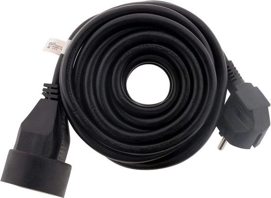 Cavo di estensione 10 m nero 16 A 2P+T HO5VV-F 3G15 mm²