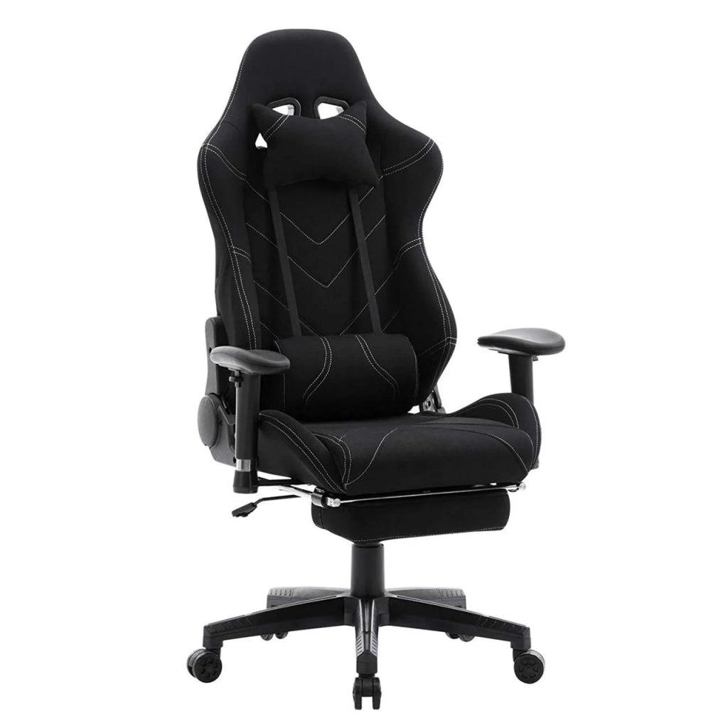 Sedia da ufficio sportiva sedia da gioco sedia da ufficio con rivestimento in tessuto nero 19_0000371