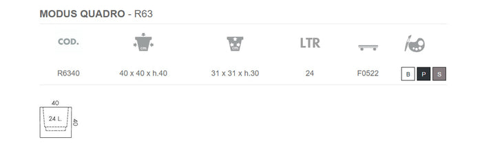 NICOLI Vaso Modus Quadro cm 40x40x40